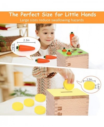 4-for-1 Play Kit Includes Object Permanence Box Montessori Coin Box Carrot Harvest Game Matchstick Color Drop Game – Montesso...