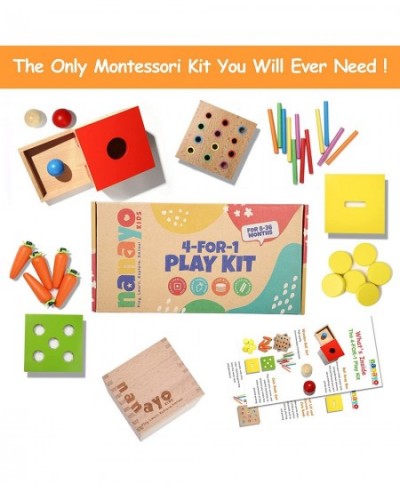 4-for-1 Play Kit Includes Object Permanence Box Montessori Coin Box Carrot Harvest Game Matchstick Color Drop Game – Montesso...