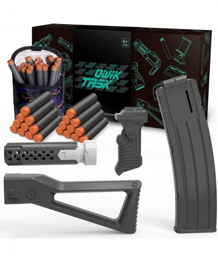 Fully Motorized Blaster & Toy Gun Attachments-AK Set with 60 Foam Darts(Include 40 Sharp Accuracy Darts) Compatible with Nerf...