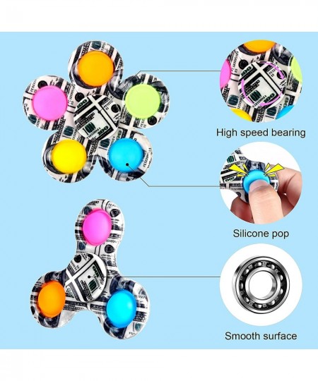 Fidget Spinners Toys Popper Pop Bubble Spinner 2 Packs Valentine's Day Gifts Fidget Hand Spinner Sensory Toy Party Favor Fidg...