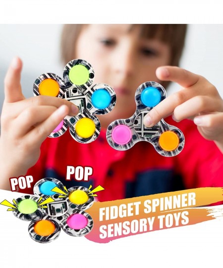 Fidget Spinners Toys Popper Pop Bubble Spinner 2 Packs Valentine's Day Gifts Fidget Hand Spinner Sensory Toy Party Favor Fidg...