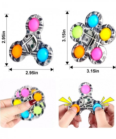 Fidget Spinners Toys Popper Pop Bubble Spinner 2 Packs Valentine's Day Gifts Fidget Hand Spinner Sensory Toy Party Favor Fidg...