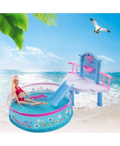 Beach Doll Glam Pool Playset with Slide Toys for Pool Bath or Lake Bath Toys for Girls Water Toys Gifts for 3 to 7 Year Olds ...