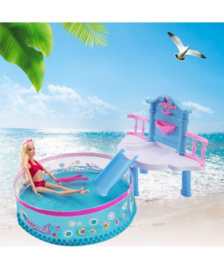 Beach Doll Glam Pool Playset with Slide Toys for Pool Bath or Lake Bath Toys for Girls Water Toys Gifts for 3 to 7 Year Olds ...