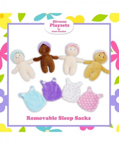 My First Basket Plush Baby Doll Set - Includes 1 Basket and 4 Multicultural Soft Plush Babies with Emotional Expressions for ...