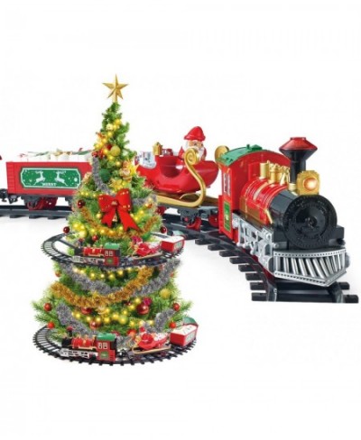 Christmas Tree Train Set Around The Tree Train Toy Set Track with Electric Engine Lights Sound Electric Train Set for Kids Ea...