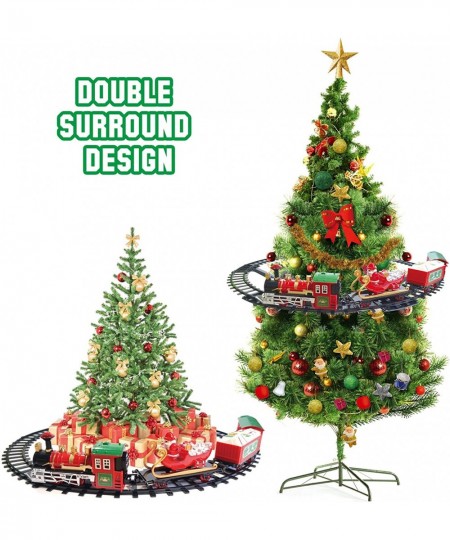 Christmas Tree Train Set Around The Tree Train Toy Set Track with Electric Engine Lights Sound Electric Train Set for Kids Ea...