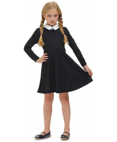 Girl's Peter Pan Collar Flare Dress Short Sleeve Casual Skater Dress 4-12 Years $40.59 - Kids' Costumes