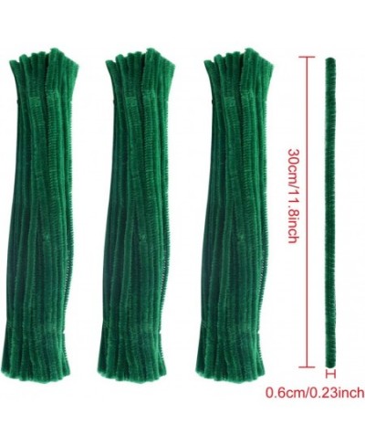 Craft Pipe Cleaners 300 PCS Dark Green Chenille Stem 6mmx 12 Inch for DIY Craft Christmas Irish Festival Decoration Craft Sup...