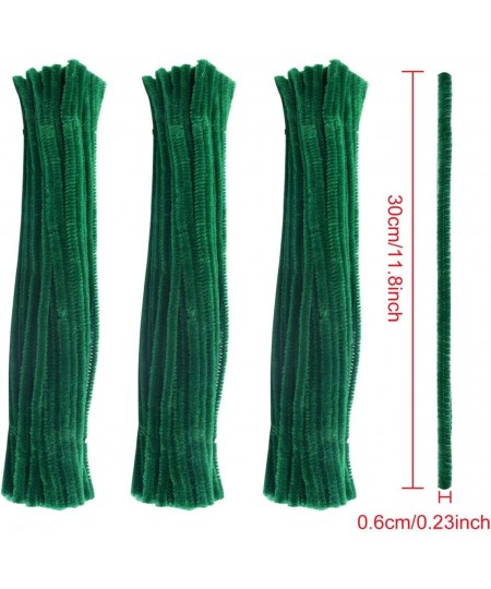 Craft Pipe Cleaners 300 PCS Dark Green Chenille Stem 6mmx 12 Inch for DIY Craft Christmas Irish Festival Decoration Craft Sup...