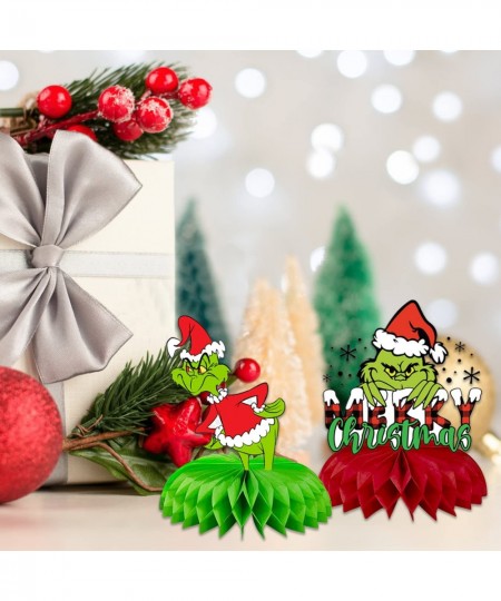 9 Pcs Christmas Honeycomb Centerpieces Set Double Sided Table Toppers Birthday Party Decoration and Christmas Supplies $17.48...