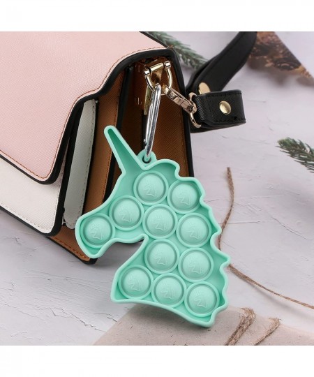 Unicorn Simple Fidget Toy Keychain Mini Pop Fidget Toy Stress Relief Hand Toys Keychain Push Pop Bubble Sensory Toy Wrap Pop ...