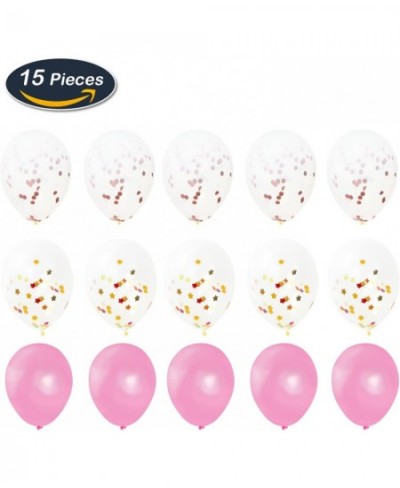 2nd Birthday Party Decorations Kit-Giant Rose Gold Number 2 Foil Balloon Pink Ribbons Latex Confetti Balloons 18 Pieces Party...