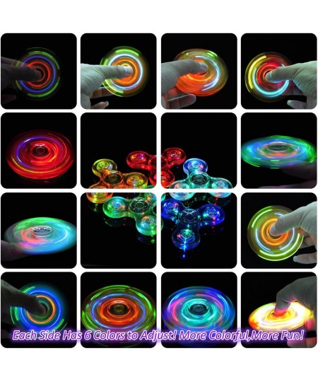 Fidget Spinner 2 Pack LED Light Up Fidget Toys Crystal Finger Toy Hand Fidget Spinners-Kids for Reducing Boredom ADHD Anxiety...