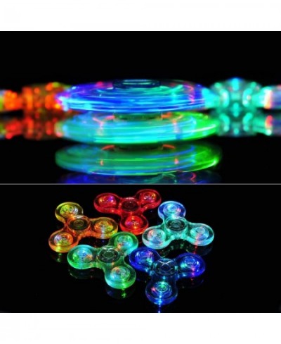 Fidget Spinner 2 Pack LED Light Up Fidget Toys Crystal Finger Toy Hand Fidget Spinners-Kids for Reducing Boredom ADHD Anxiety...