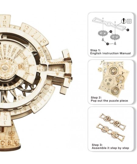 3D Jigsaw Puzzle Clockwork Construction Set DIY Mechanical Model Build Kit Laser Cut Woodcraft (Perpetual Calendar) $26.00 - ...