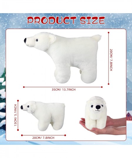 4 Pcs Polar Bear Stuffed Animal Set Large White Stuffed Bear Soft Polar Bear Plush Toy Cuddly Bear Gifts for Boys Girls Chris...