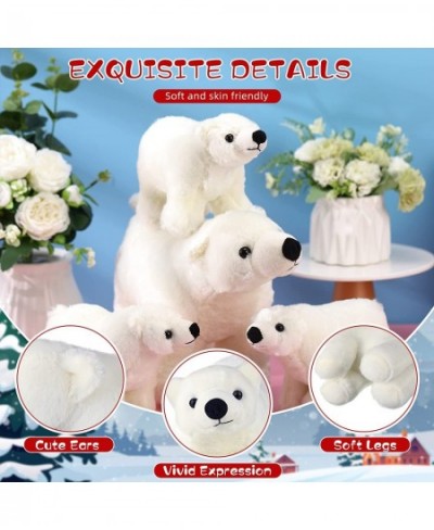 4 Pcs Polar Bear Stuffed Animal Set Large White Stuffed Bear Soft Polar Bear Plush Toy Cuddly Bear Gifts for Boys Girls Chris...