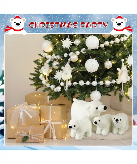 4 Pcs Polar Bear Stuffed Animal Set Large White Stuffed Bear Soft Polar Bear Plush Toy Cuddly Bear Gifts for Boys Girls Chris...