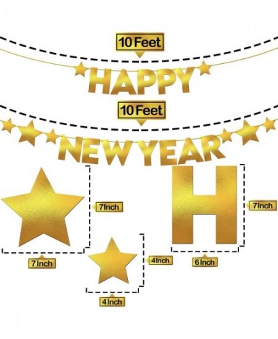 Gold Shiny Happy New Year Banner - No DIY 10 Feet | Foil NYE Banner 2023 for Happy New Year Decorations 2023 | New Years Eve ...