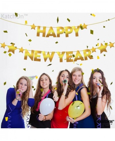 Gold Shiny Happy New Year Banner - No DIY 10 Feet | Foil NYE Banner 2023 for Happy New Year Decorations 2023 | New Years Eve ...