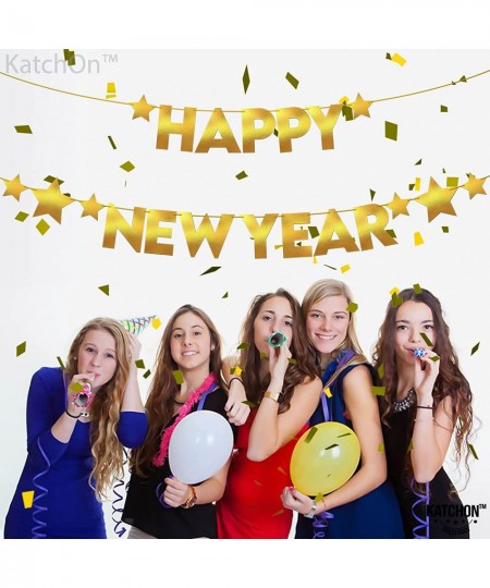 Gold Shiny Happy New Year Banner - No DIY 10 Feet | Foil NYE Banner 2023 for Happy New Year Decorations 2023 | New Years Eve ...