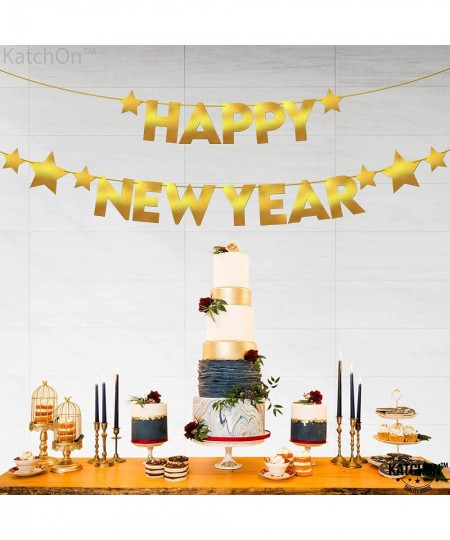 Gold Shiny Happy New Year Banner - No DIY 10 Feet | Foil NYE Banner 2023 for Happy New Year Decorations 2023 | New Years Eve ...