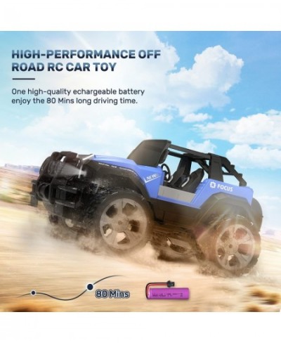 DE42 Remote Control Car RC Racing Cars 1:18 Scale 80 Min Play 2.4Ghz LED Light Auto Mode Off Road RC Trucks with Storage Case...