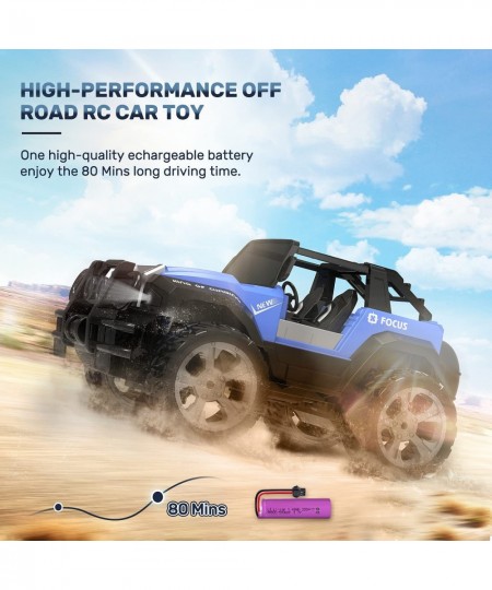 DE42 Remote Control Car RC Racing Cars 1:18 Scale 80 Min Play 2.4Ghz LED Light Auto Mode Off Road RC Trucks with Storage Case...