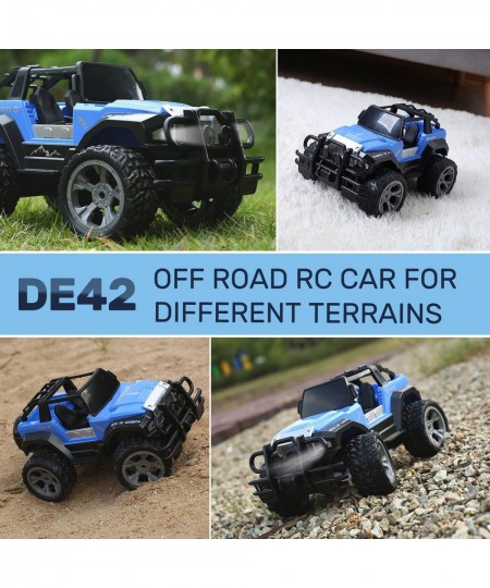 DE42 Remote Control Car RC Racing Cars 1:18 Scale 80 Min Play 2.4Ghz LED Light Auto Mode Off Road RC Trucks with Storage Case...