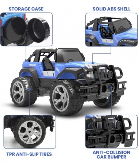 DE42 Remote Control Car RC Racing Cars 1:18 Scale 80 Min Play 2.4Ghz LED Light Auto Mode Off Road RC Trucks with Storage Case...