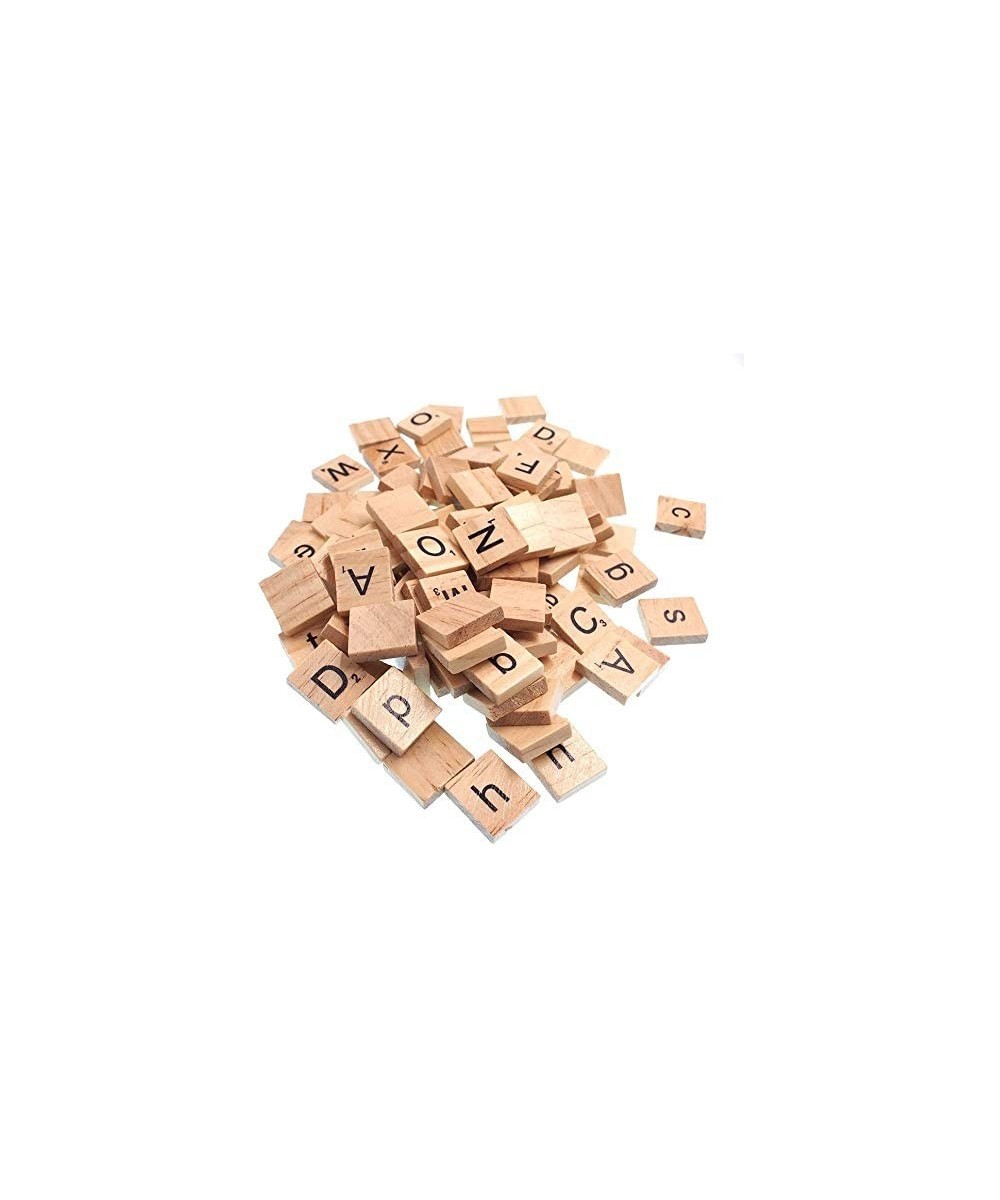 Raylinedo 200X Wooden Alphabet Scrabble Tiles Letter Alphabet Scrabbles Number Crafts English Words Uppercase and Lowercase M...