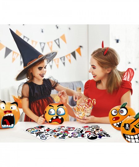 Halloween Pumpkin Decorating Kits Pumpkin Stickers Decorating Halloween Pumpkin Face Crafts for Kids Halloween Trick or Treat...