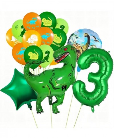 Dinosaur Balloons 3rd Birthday Decorations for Boys 34 Inch Giant Dinosaur Inflatable Foil Mylar Balloon Green Number 3 Dino ...