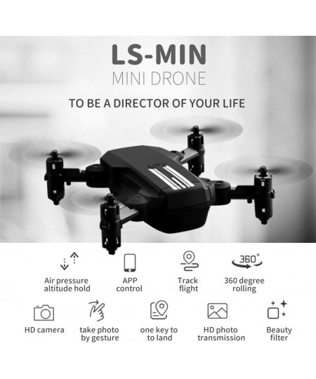 Mini Drone for Kids and Adults LS-MIN RC Quadcopter with 1080P Camera 360° Flip Gesture Photo/Video Track Flight Altitude Hol...