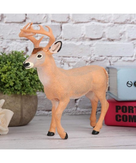 Deer Figurines Toys Forest Animals Set Simulation Yellow White Tailed Deer Model Ornaments Desktop Decoration Birthday for Ki...