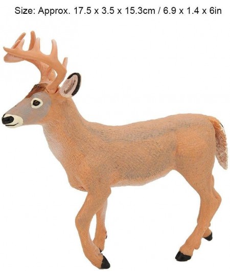 Deer Figurines Toys Forest Animals Set Simulation Yellow White Tailed Deer Model Ornaments Desktop Decoration Birthday for Ki...