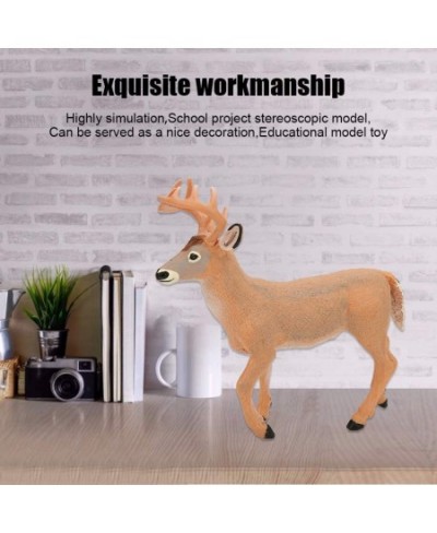 Deer Figurines Toys Forest Animals Set Simulation Yellow White Tailed Deer Model Ornaments Desktop Decoration Birthday for Ki...