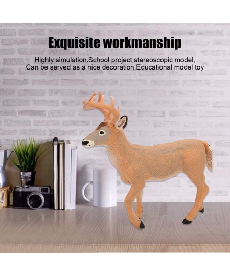 Deer Figurines Toys Forest Animals Set Simulation Yellow White Tailed Deer Model Ornaments Desktop Decoration Birthday for Ki...