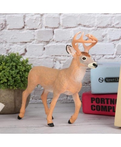 Deer Figurines Toys Forest Animals Set Simulation Yellow White Tailed Deer Model Ornaments Desktop Decoration Birthday for Ki...