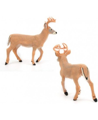 Deer Figurines Toys Forest Animals Set Simulation Yellow White Tailed Deer Model Ornaments Desktop Decoration Birthday for Ki...