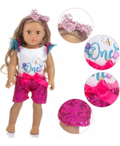 1 Set of Mermaid Pattern Clothes and Accessories for 18 Inch Girl Doll Outfits and Accessories - 1 Cotton Shirt 1 Sequin Pant...