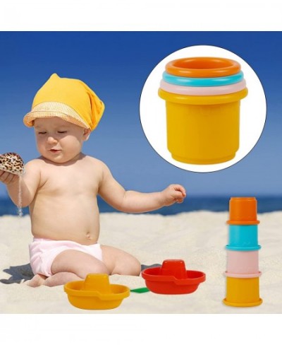 15 Pcs Baby Bath Toys Toddlers Bathtub Water Pool Toy Floating Boats Stacking Cups Cute Animals for Bathroom 1 2 3 Years Kids...