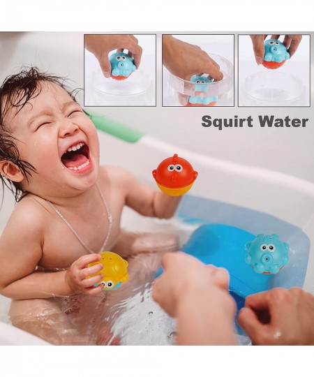 15 Pcs Baby Bath Toys Toddlers Bathtub Water Pool Toy Floating Boats Stacking Cups Cute Animals for Bathroom 1 2 3 Years Kids...