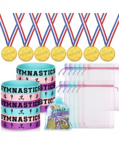 Plastic Winner Award Medals Gymnastics Party Silicone Bracelets and Mesh Drawstring Bags for Sports Competition Talent Show G...