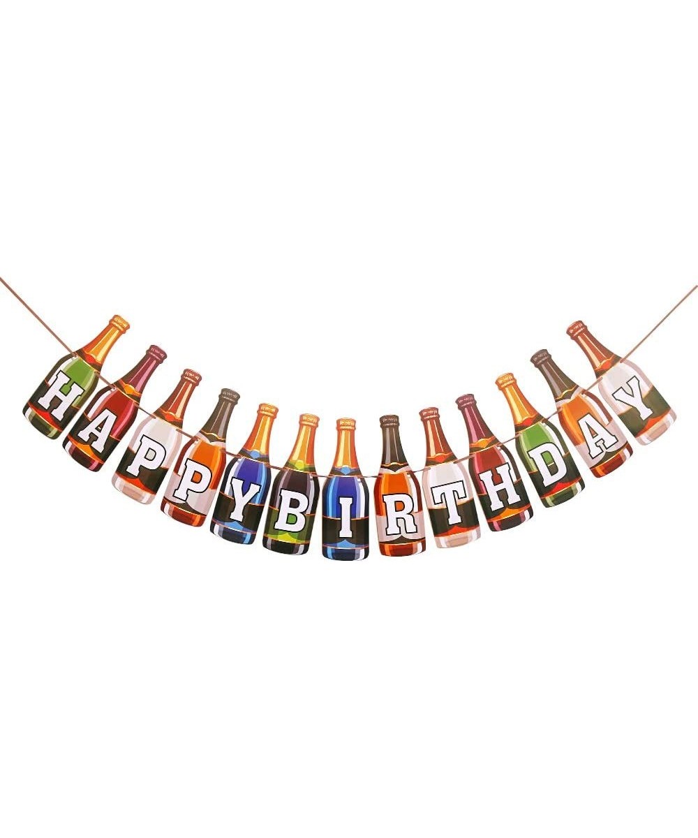 Colorful Happy Birthday Banner Bottle Shape Birthday Party Decoration Funny Birthday Party Decoration for Adults $15.83 - Kid...