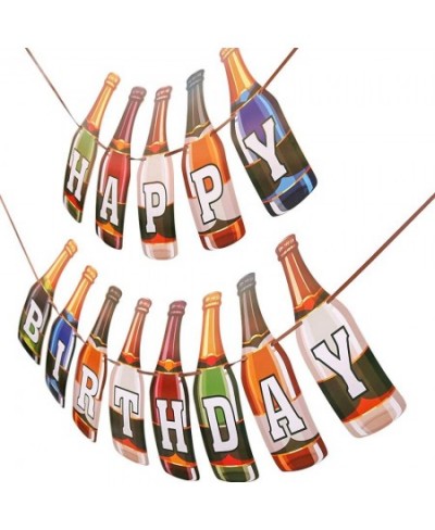 Colorful Happy Birthday Banner Bottle Shape Birthday Party Decoration Funny Birthday Party Decoration for Adults $15.83 - Kid...