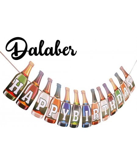 Colorful Happy Birthday Banner Bottle Shape Birthday Party Decoration Funny Birthday Party Decoration for Adults $15.83 - Kid...