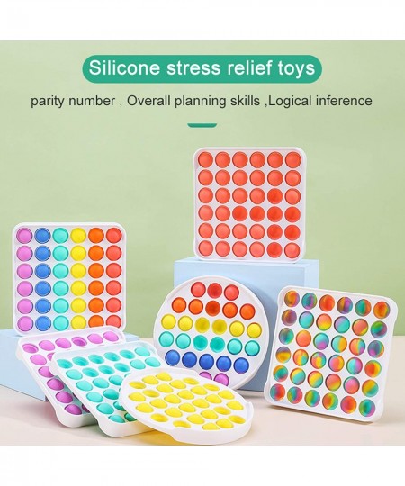 3rd Generation Pop Fidget Toy for Anxiety Push Pop Pop Bubble Sensory Fidget Toy Stress Reliever Toy (Round - Rainbow 1PC) $1...