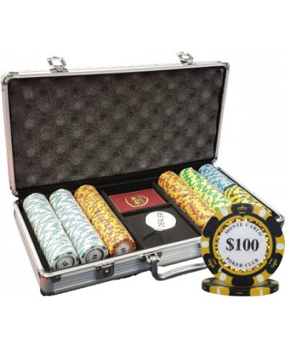 MRC 300pcs Monte Carlo Poker Club Poker Chips Set with Aluminum Case Custom Build $128.41 - Casino Equipment